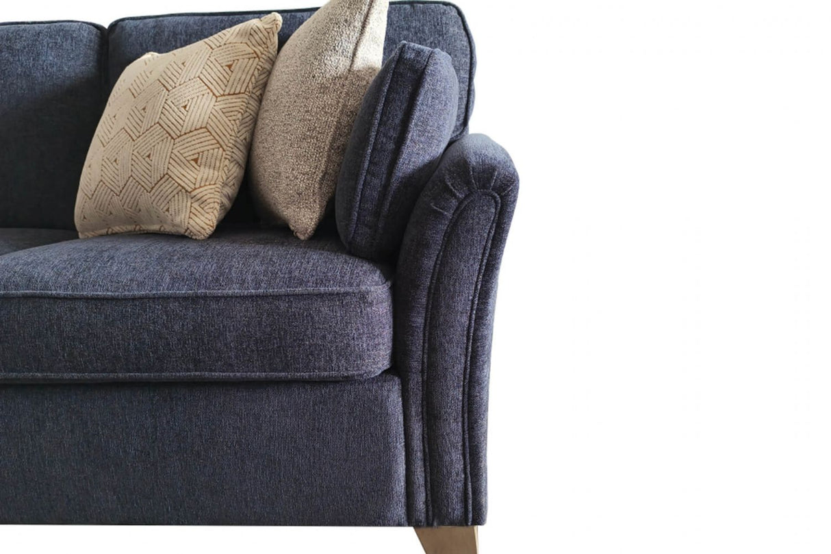 Navy Blue Fabric Right Hand Facing Corner Group Sofa