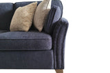 Navy Blue Fabric Right Hand Facing Corner Group Sofa
