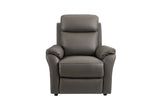 Truffle Leather Single Seater Sofa with Padded Armrests