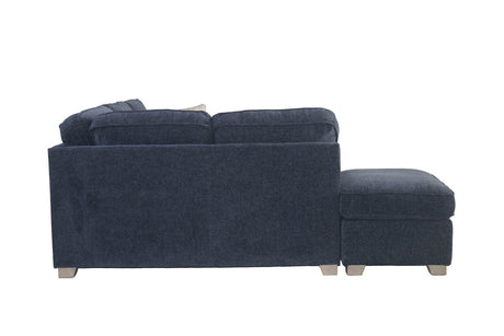Navy Blue Fabric Large Corner Group Sofa with Cushions
