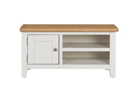Cashmere Wooden 1 Door TV Media Unit Oak Top 2 Open Shelves