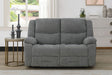 Grey Fabric 2 Seater Manual Recliner Sofa