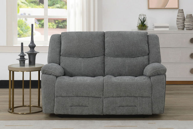 Grey Fabric 2 Seater Manual Recliner Sofa