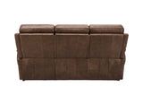 Brown Leather Large 3 Seater Sofa with Cushioned Arm Rest