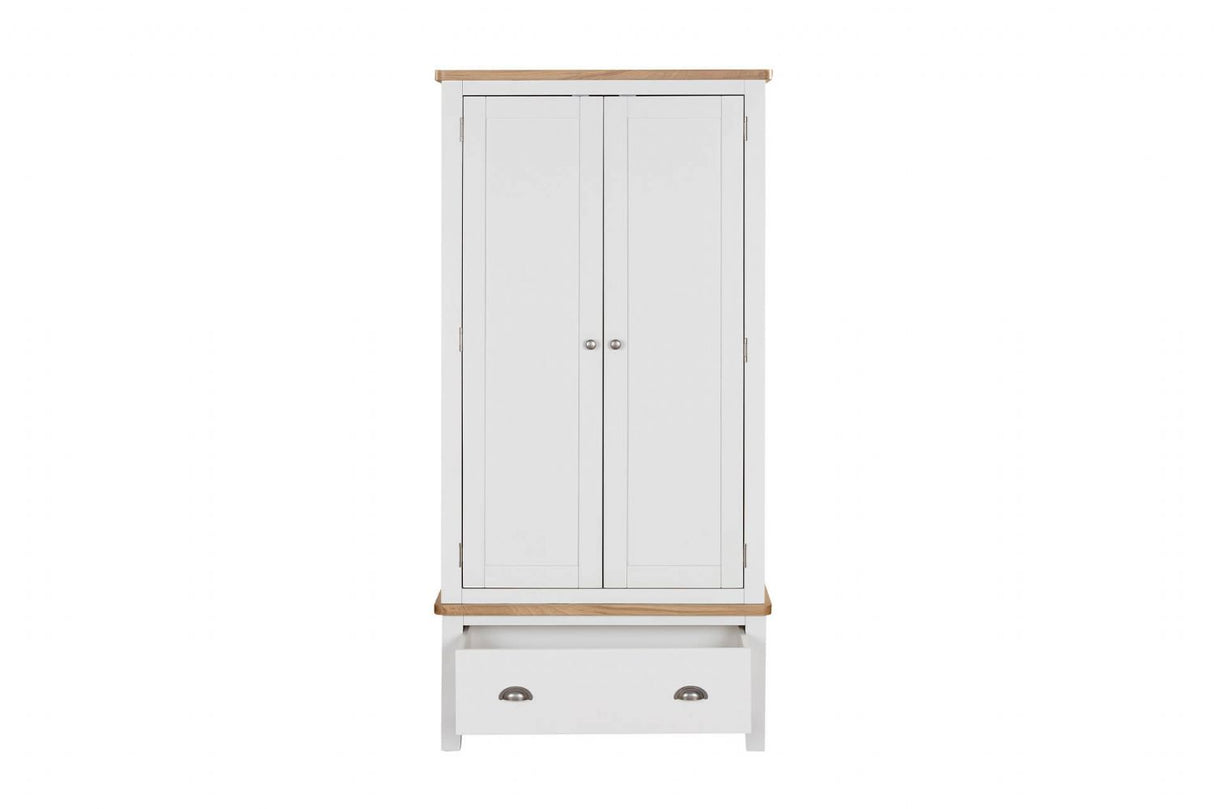 Cashmere Wooden 2 Door 2 Drawer Double Wardrobe Oak Top