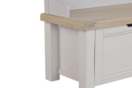 Taupe Wooden Hall Stand with 4 Hooks Washed Oak Top