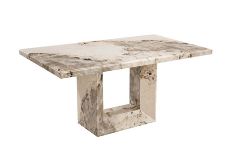 Mocha Gloss Marble 1.6m Large Dining Table Geometric Base