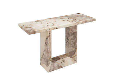Mocha Gloss Marble Console Table