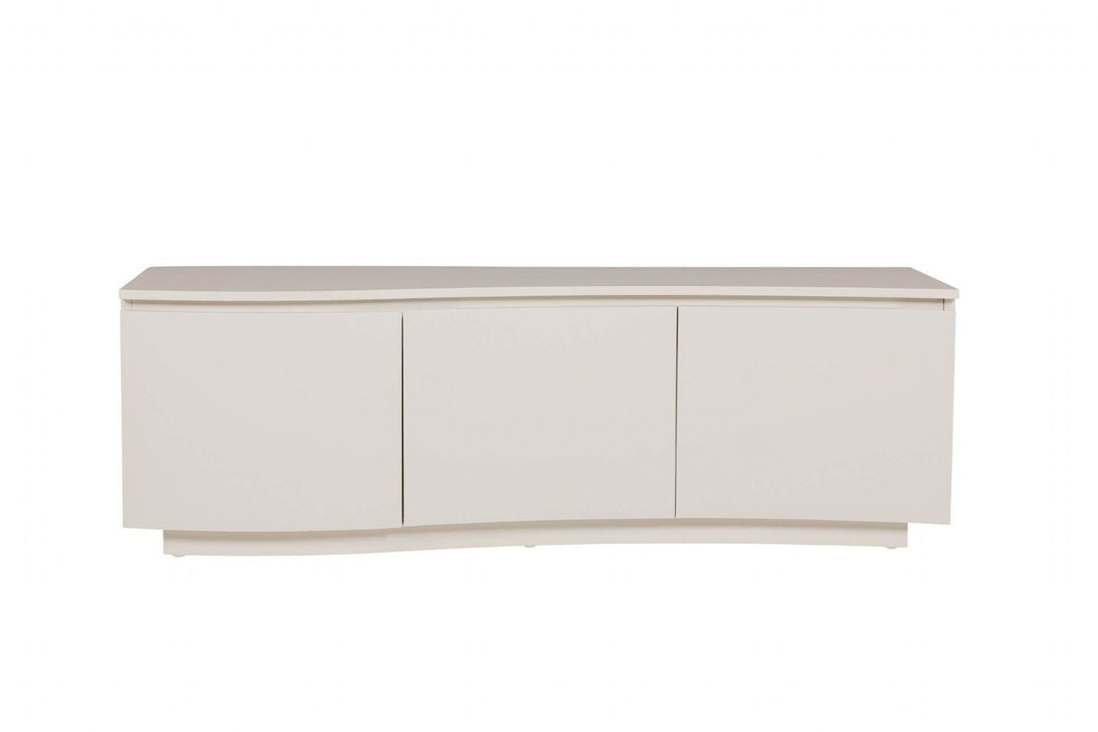 Putty Wooden 3 Door Large TV Cabinet with LED Lighting