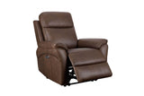 Brown Leather Upholstered Electric Recliner Chair