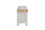 Grey Wooden Bench with 3 Storage Baskets and Fabric Seat Pad