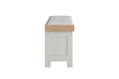 Grey Wooden Bench with 3 Storage Baskets and Fabric Seat Pad