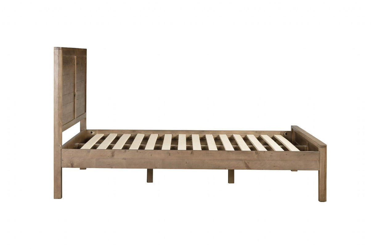 Rustic Pine Wooden King Size Bed Frame with Solid Legs