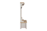 Taupe Wooden Hall Stand with 4 Hooks Washed Oak Top