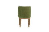 Green Fabric Dining Chair with Solid Wooden Legs