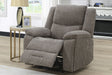 Mocha Linen Fabric Manual Recliner Chair