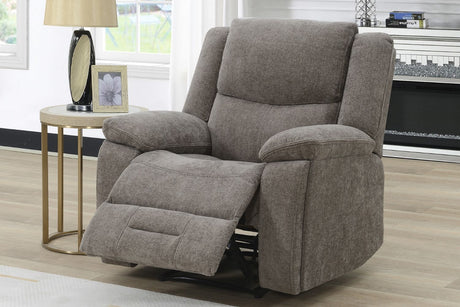 Mocha Linen Fabric Manual Recliner Chair