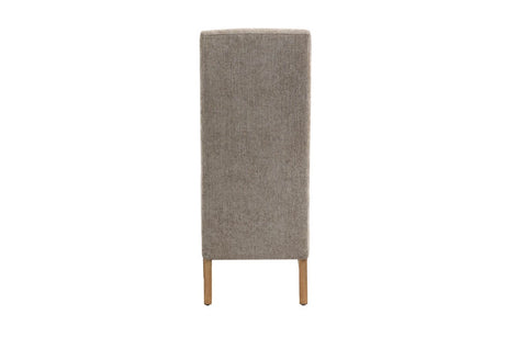 Mink Fabric High Back Dining Chair with Oak Legs