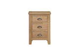 Marsden Bedside Table 3 Drawer Natural Oak (Nett)