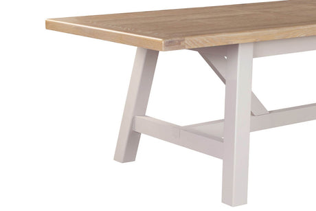 Taupe Wooden Oak Top Refectory Large Extending Dining Table