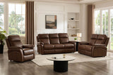 Brown Leather Upholstered Armchair Padded Armrests
