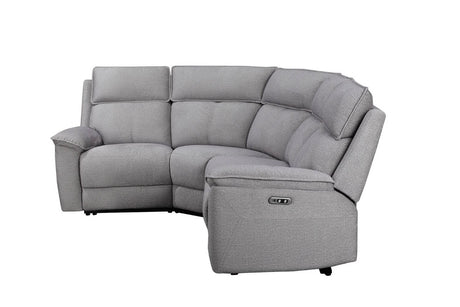Greige Fabric Large Electric Recliner Corner Sofa Group